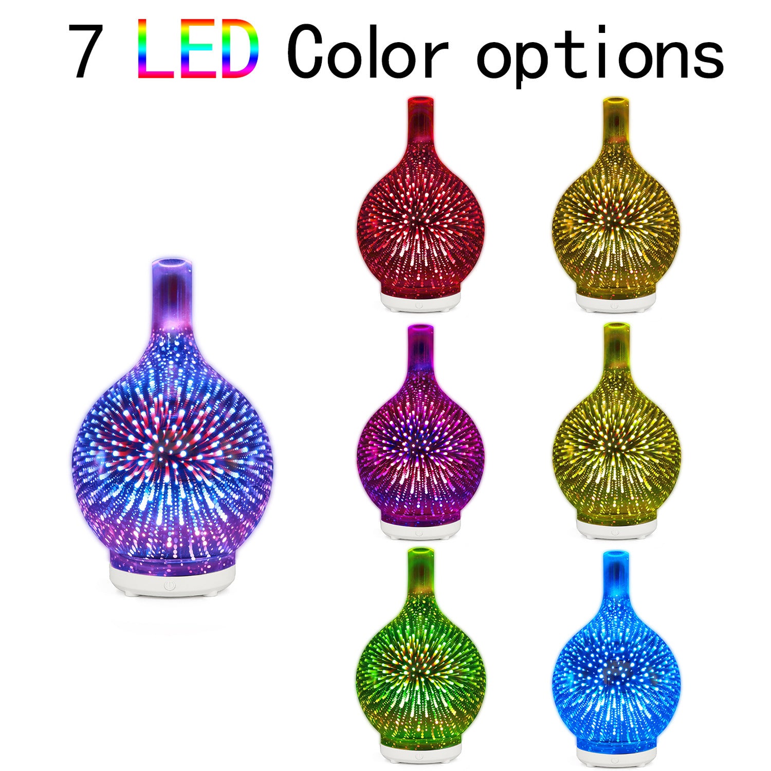 Humidificador de jarrón de cristal de colores 5V