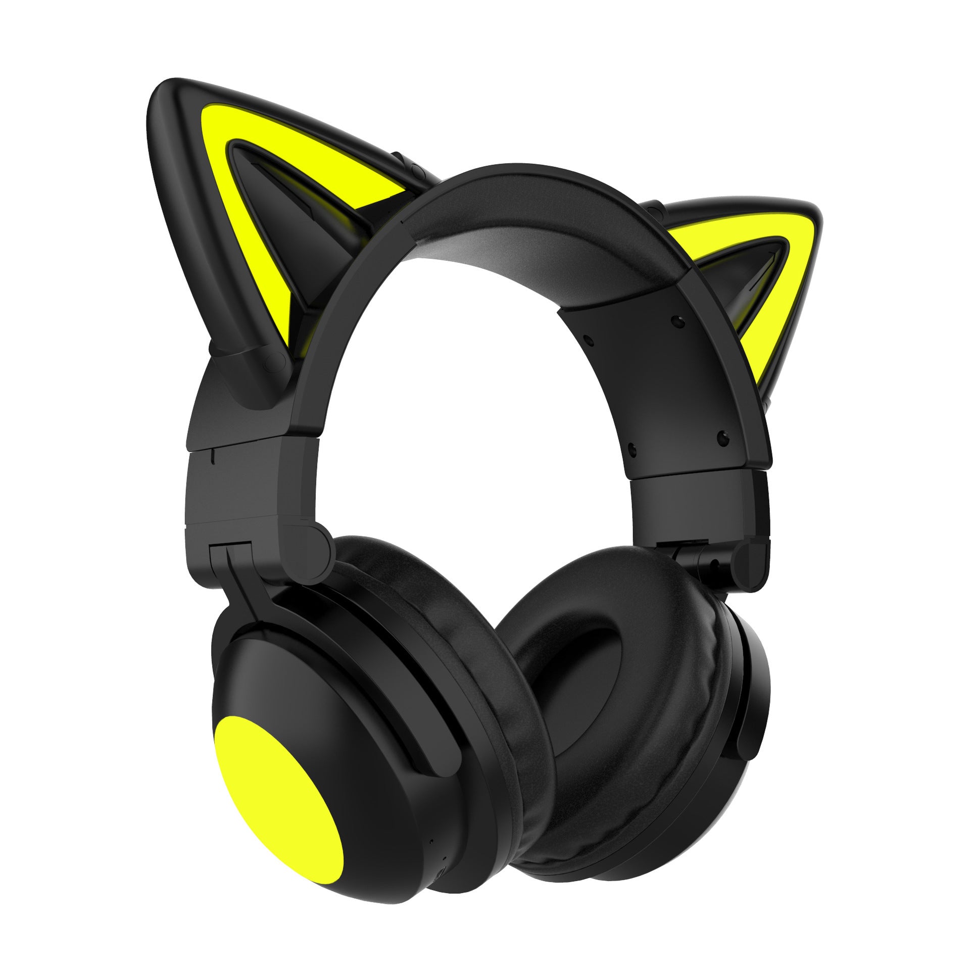 Auriculares Bluetooth de diadema luminosa con orejas de gato (ángulo de pétalo)