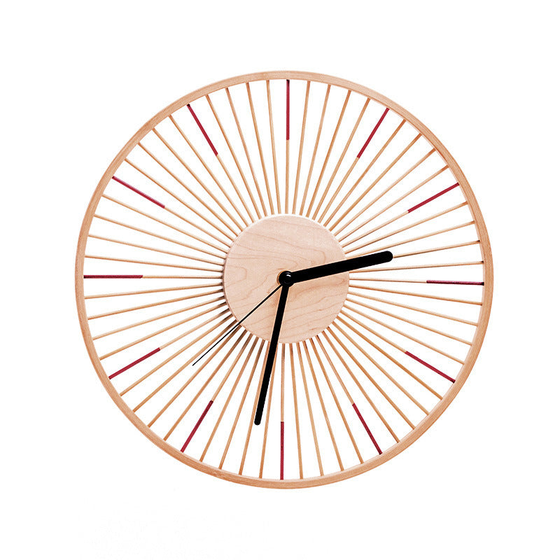 Reloj de pared de madera maciza para sala de estar