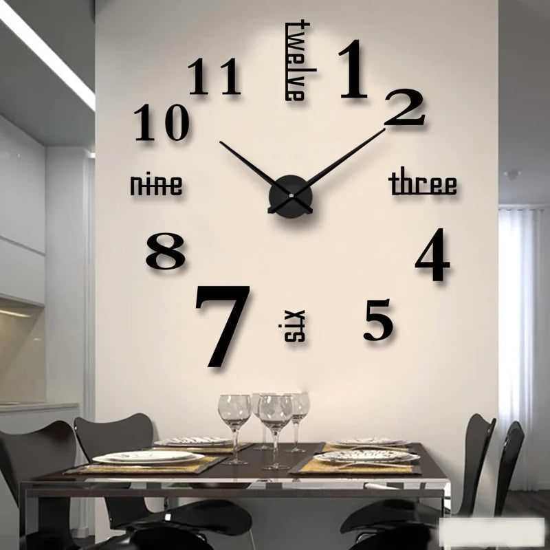 Reloj de pared de espejo acrílico con diseño creativo