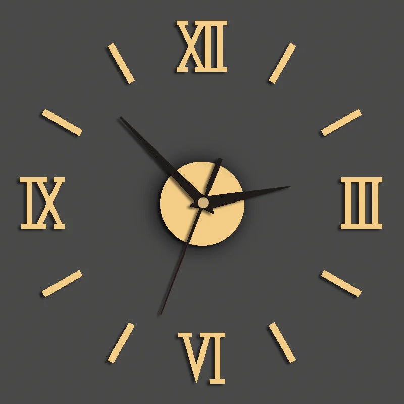 Reloj de pared de espejo acrílico con diseño creativo