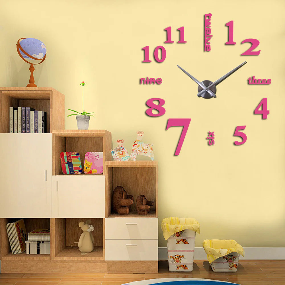 Reloj de pared de espejo acrílico con diseño creativo