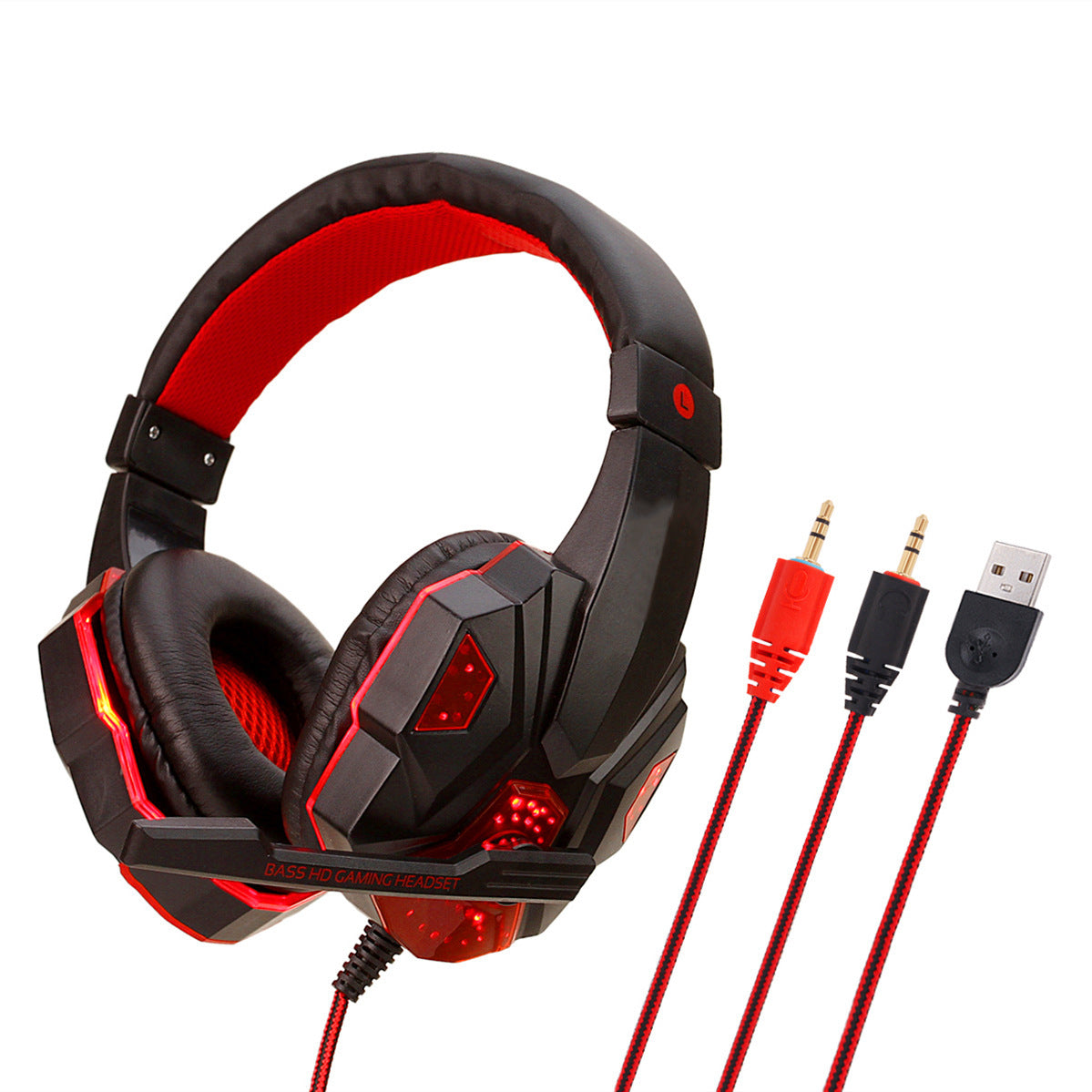 Kabelgebundenes Gaming-Headset mit Beleuchtung – Stereo- &amp; 7.1-Sound – Integriertes Mikrofon