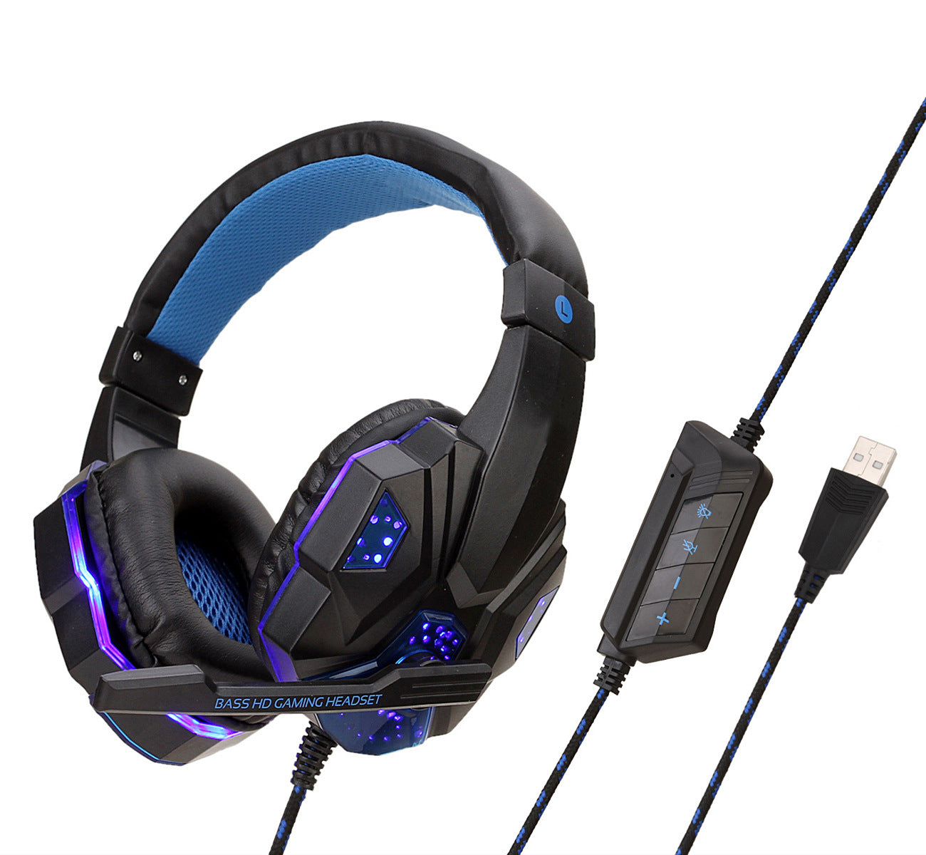 Kabelgebundenes Gaming-Headset mit Beleuchtung – Stereo- &amp; 7.1-Sound – Integriertes Mikrofon