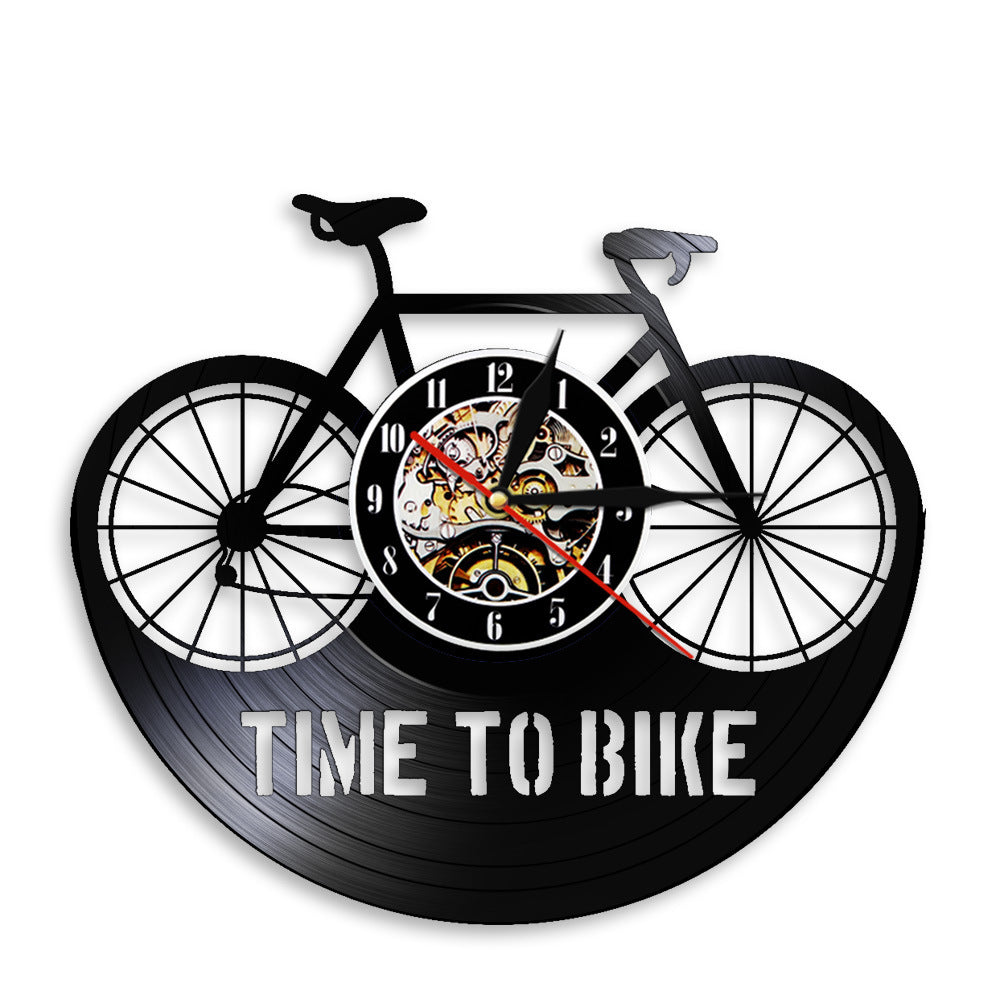 Reloj de Vinilo Bicicleta Retro Nostálgico Disco Reloj de Pared Arte Reloj de Pared