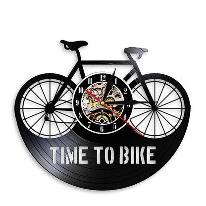 Reloj de Vinilo Bicicleta Retro Nostálgico Disco Reloj de Pared Arte Reloj de Pared