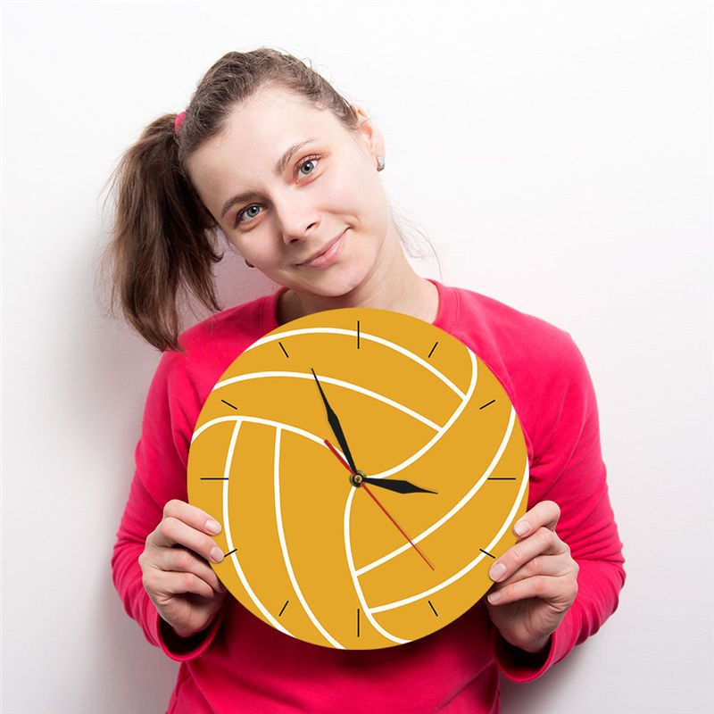 Reloj de pared de moda para jugadores de voleibol, amantes de la decoración del hogar