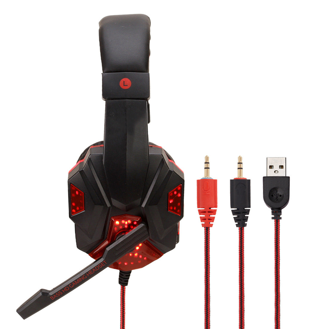 Kabelgebundenes Gaming-Headset mit Beleuchtung – Stereo- &amp; 7.1-Sound – Integriertes Mikrofon