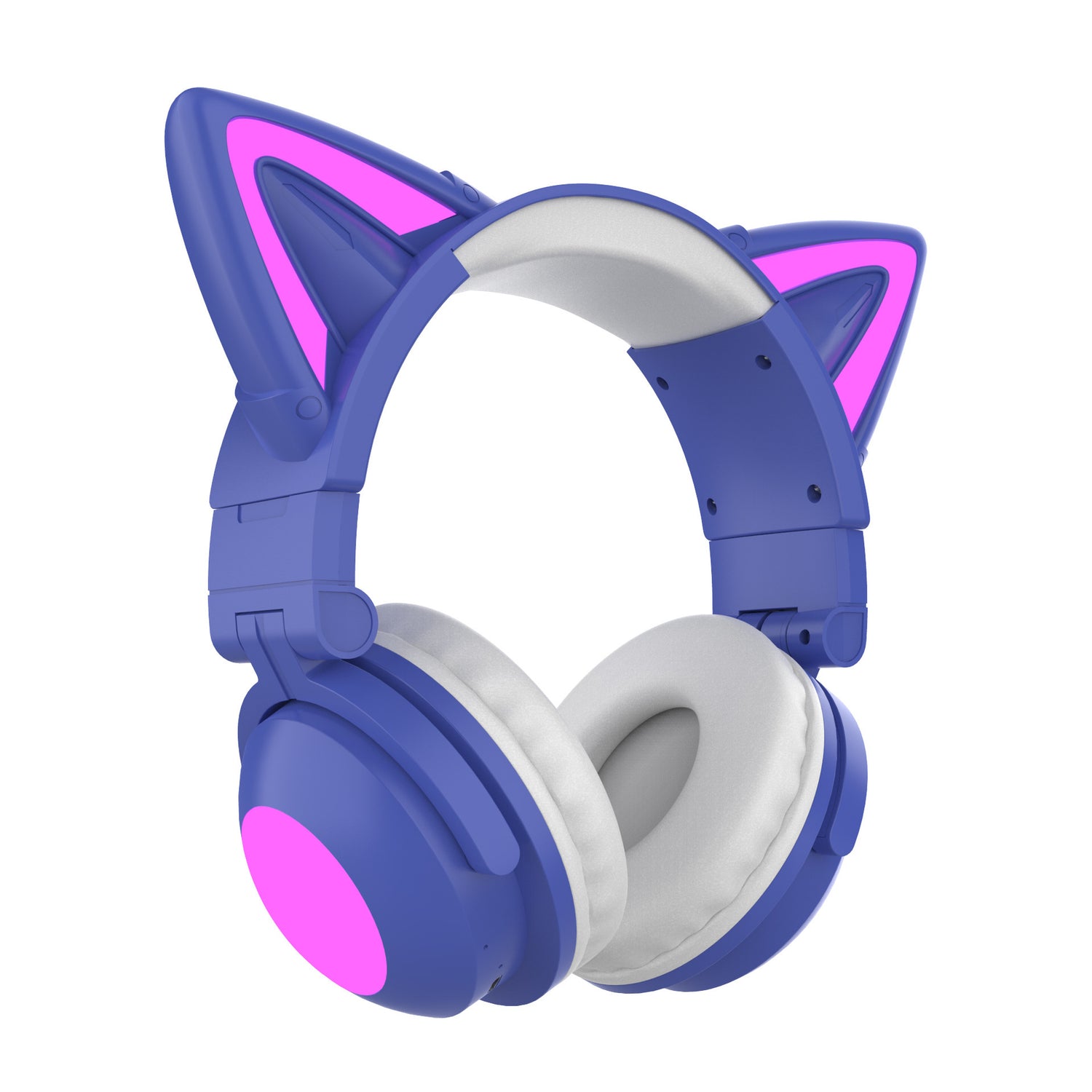 Auriculares Bluetooth de diadema luminosa con orejas de gato (ángulo de pétalo)