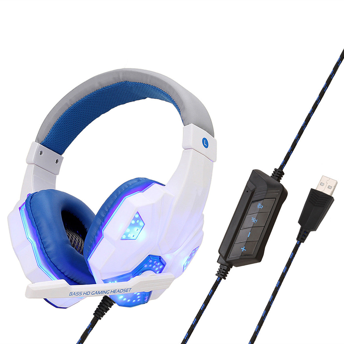 Kabelgebundenes Gaming-Headset mit Beleuchtung – Stereo- &amp; 7.1-Sound – Integriertes Mikrofon