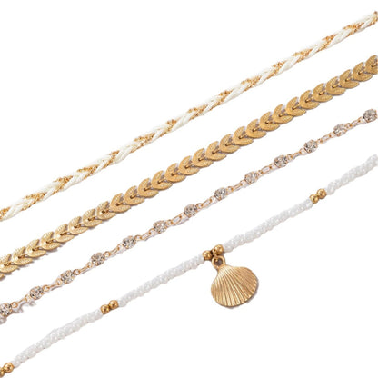 Summer fashion jewelry: four-row anklet
