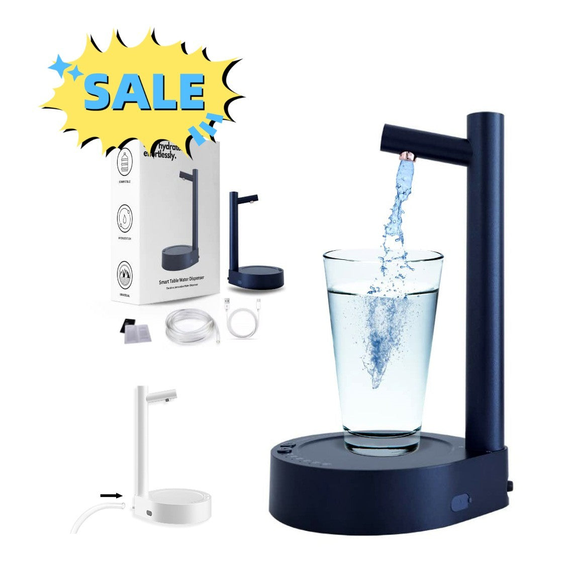 Schreibtischspender Elektrischer Wassergallonen-Automatik-Wasserspender Wiederaufladbarer Wasserspender