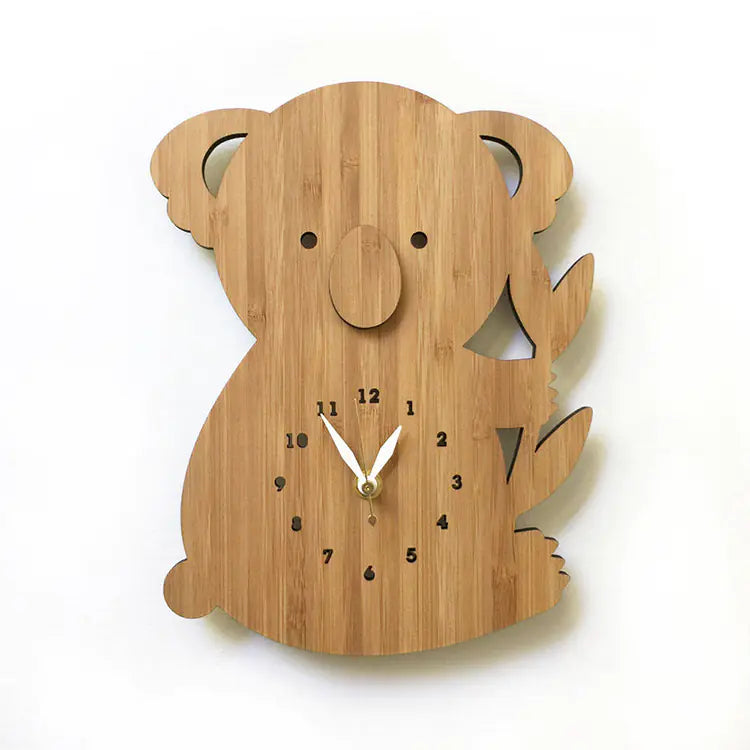 Koala Wanduhr aus Bambus