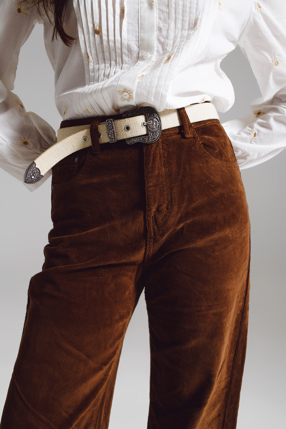 Pantalón corto de pana marrón