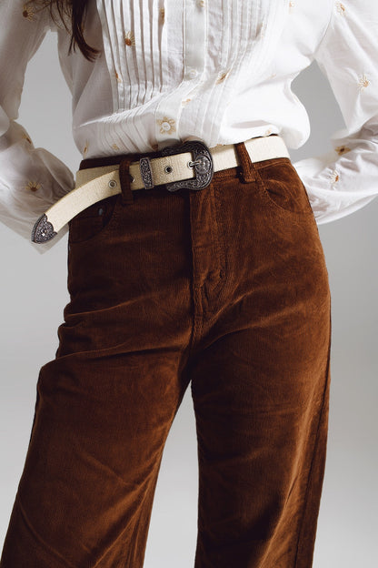 Braune Cord-Shorts