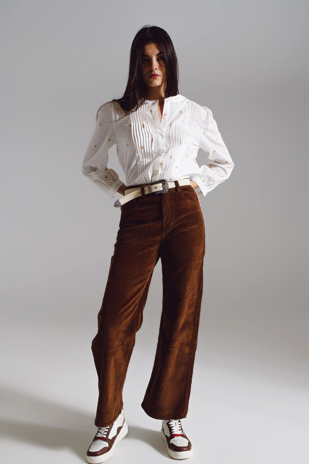 Braune Cord-Shorts
