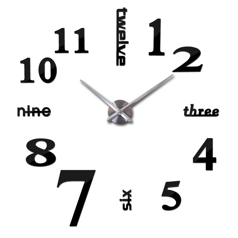 Horloge murale miroir en acrylique au design créatif